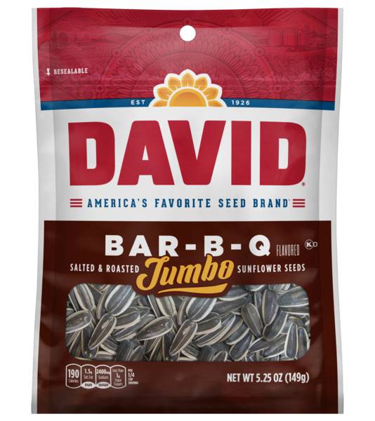 DAVIDS Roasted and Salted BBQ Jumbo Sunflower Seeds 5.25oz