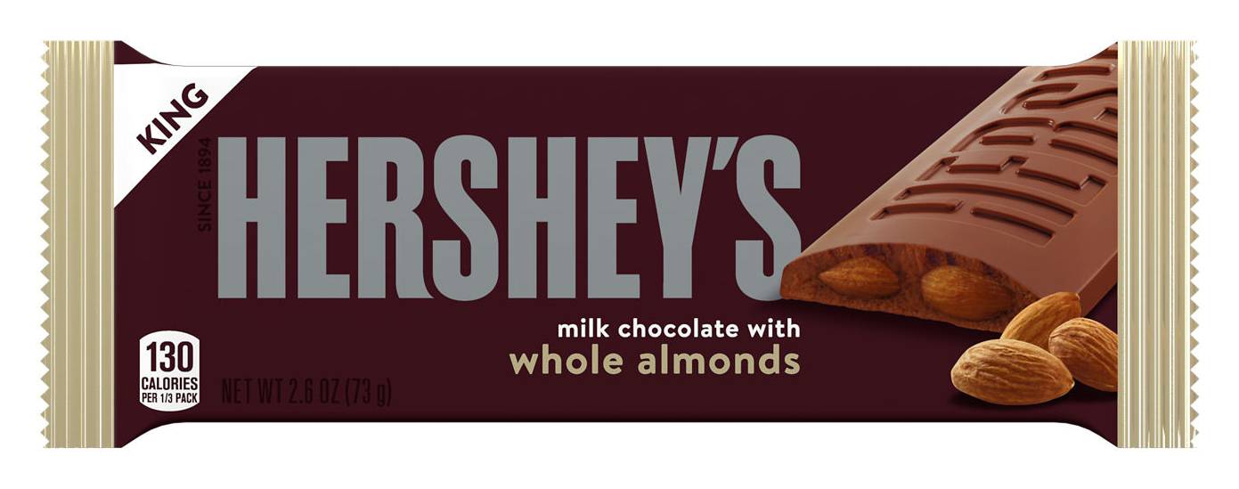 Hershey's King Milk Chocolate With Whole Almonds (2.6 oz)