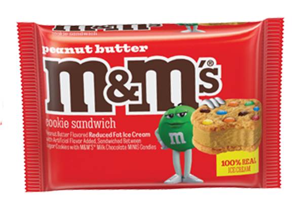 MandM Peanut Butter Ice Cream Sandwich 3.5oz