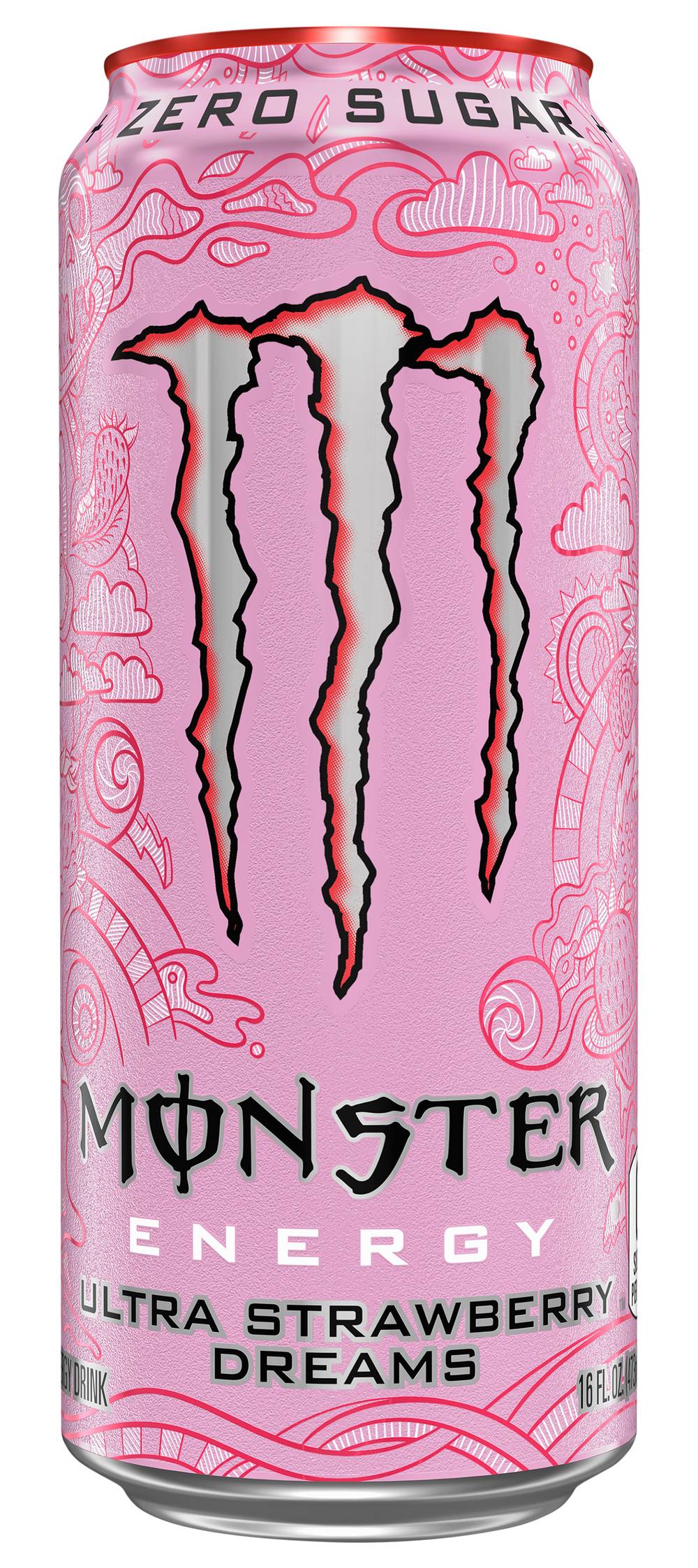 Monster Energy Ultra Zero Sugar Drink, Strawberry (16 fl oz)