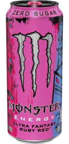 Monster Energy Zero Sugar Energy Drink, Ultra Fantasy Ruby Red (16 oz)