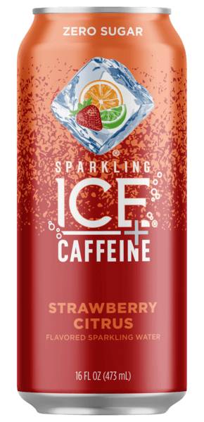 Sparkling Ice Spiked Caffeine Strawberry Citrus Sparkling Water 16oz