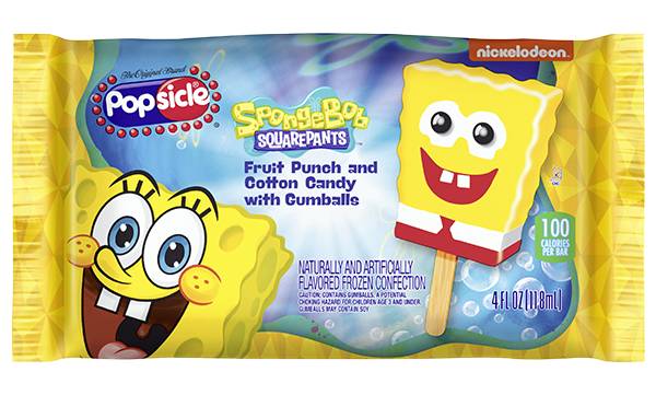 Spongebob Cotton Candy and Fruit Punch Popsicle 1ct