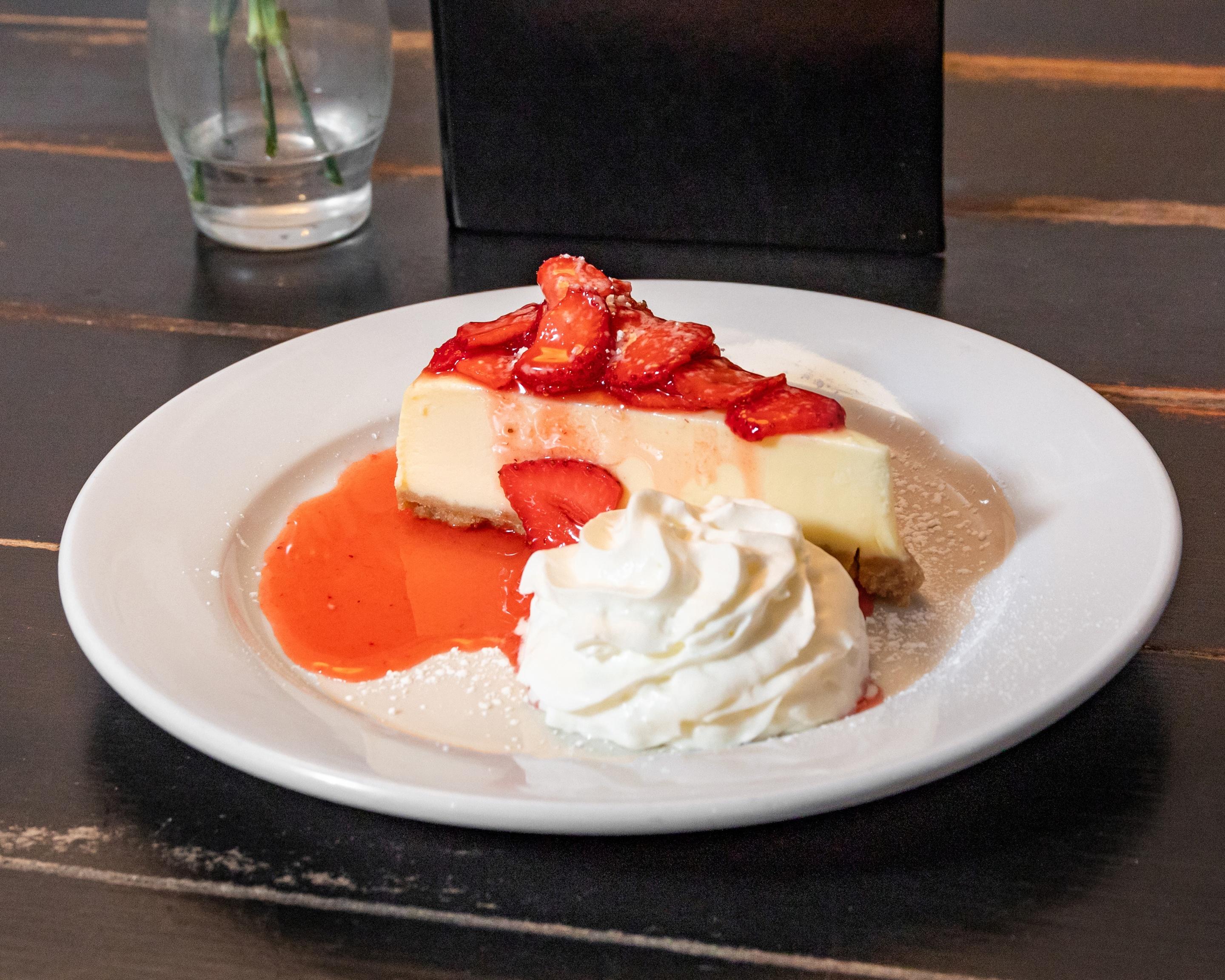 Cheesecake with strawberry topping
