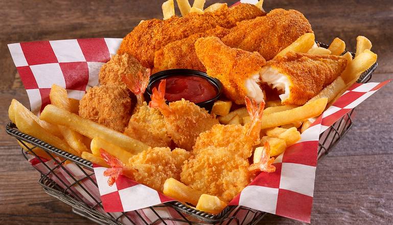 3 Piece Catfish, Butterfly Shrimp and Fries