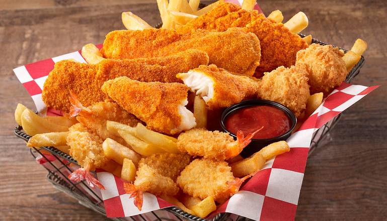 4 Piece Catfish, Butterfly Shrimp and Fries