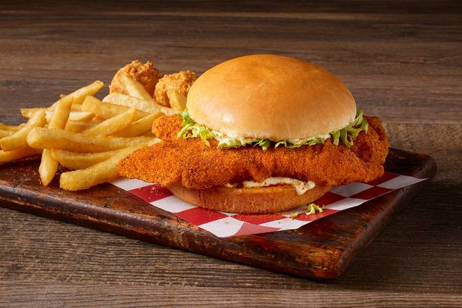 Catfish Sandwich and Fries