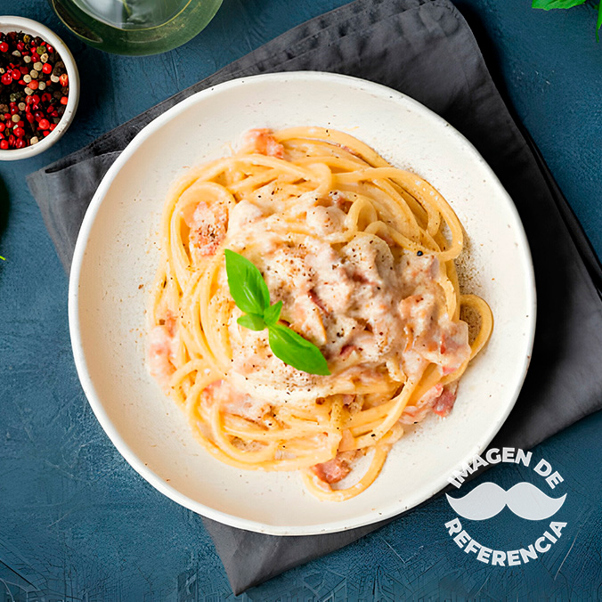 Spaguetti en Salsa Blanca con Camarones