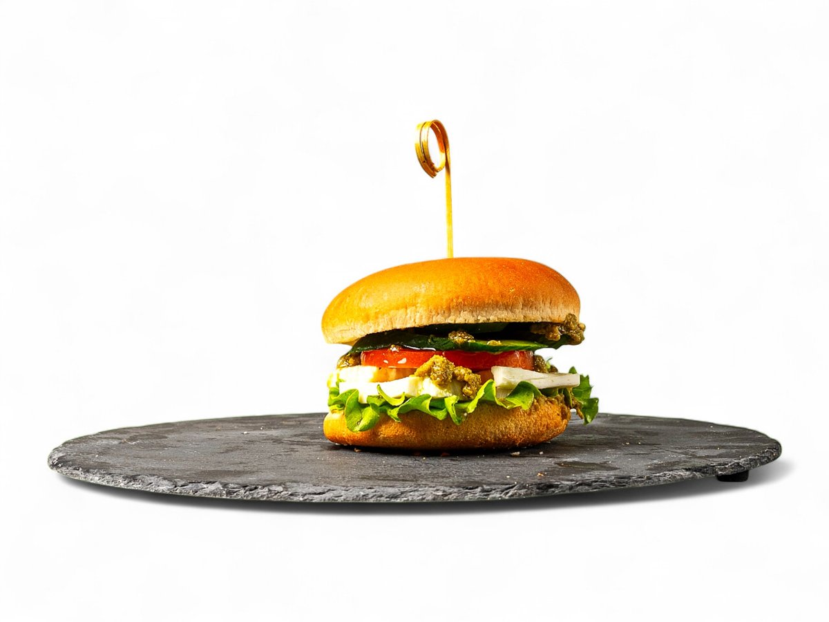 Pesto Mozzarella Vegan Burger
