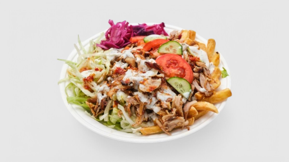 Kuřecí gyros s hranolkami