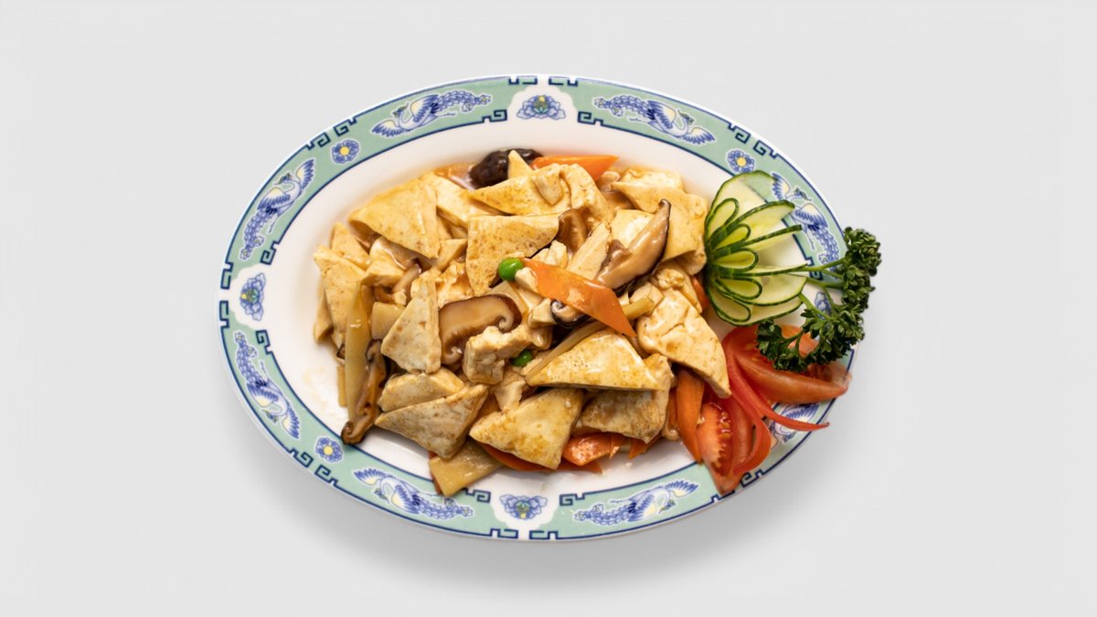 Tofu s bambusem a houbami