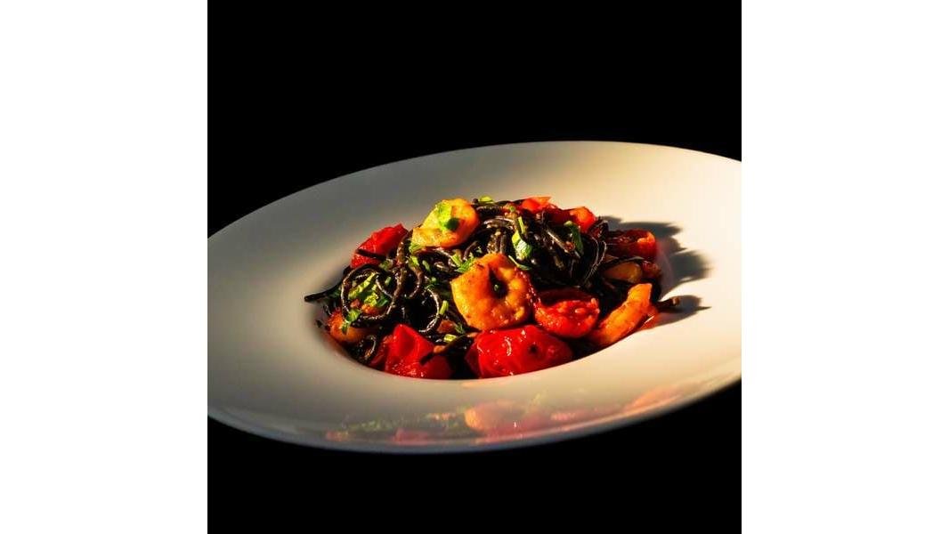Spaghete Nero di Sepia cu Creveti