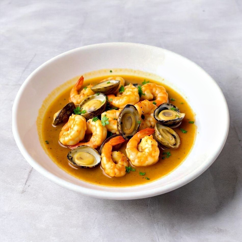 Camarones en salsa de ostiones