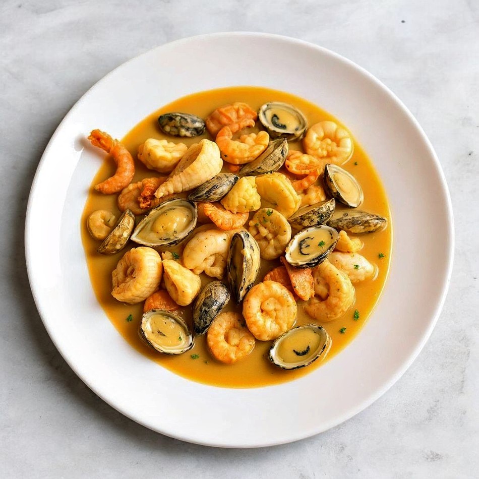 Mariscos en salsa de Ostiones