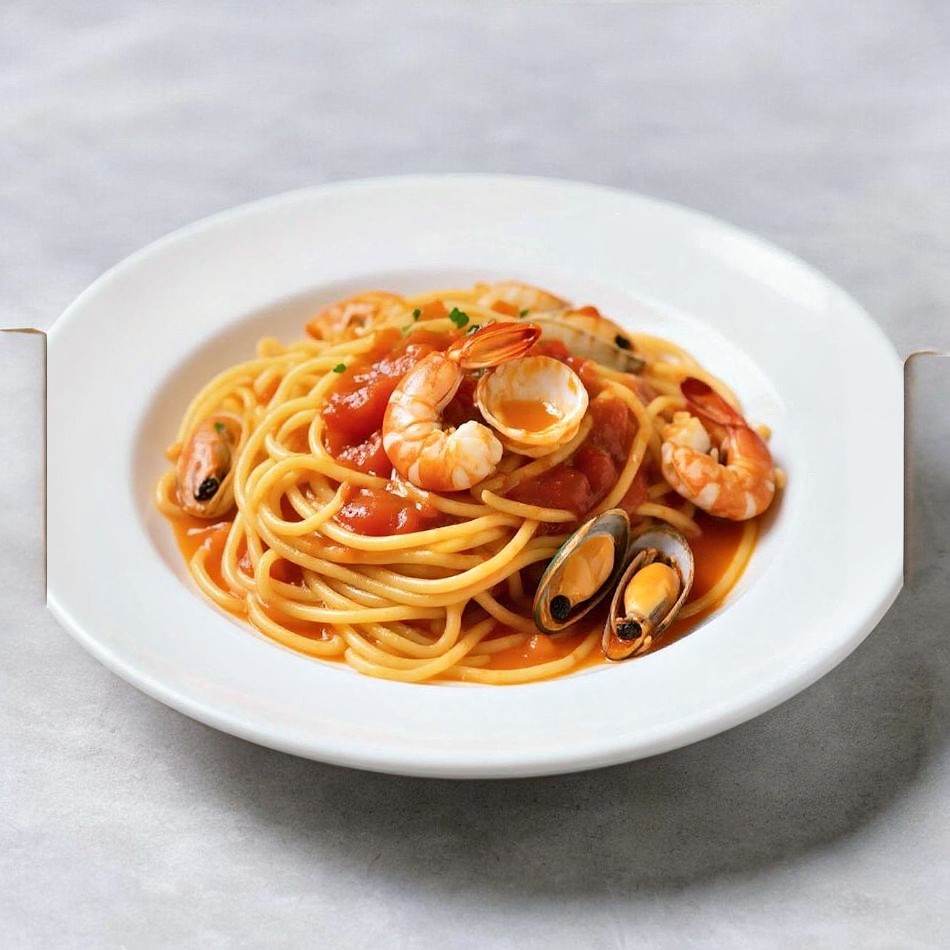 Spaguetti de Mariscos en salsa de tomate