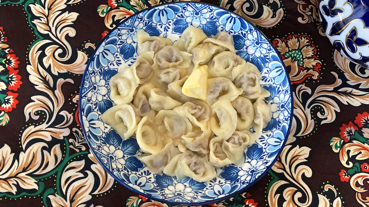 Dumplings with beef and cream