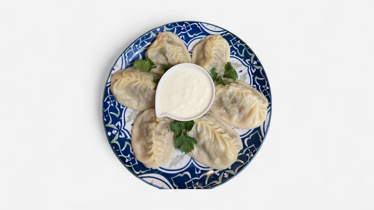 Manti with beef. 6 pc