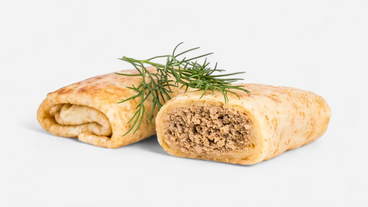 Pancakes with beef and rice