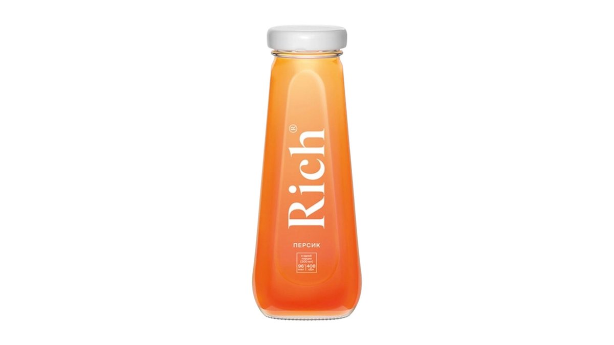 Rich сок персик 0.2 стеклянный