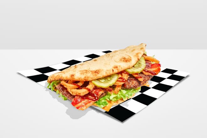 Burger Flatbread Sandwich