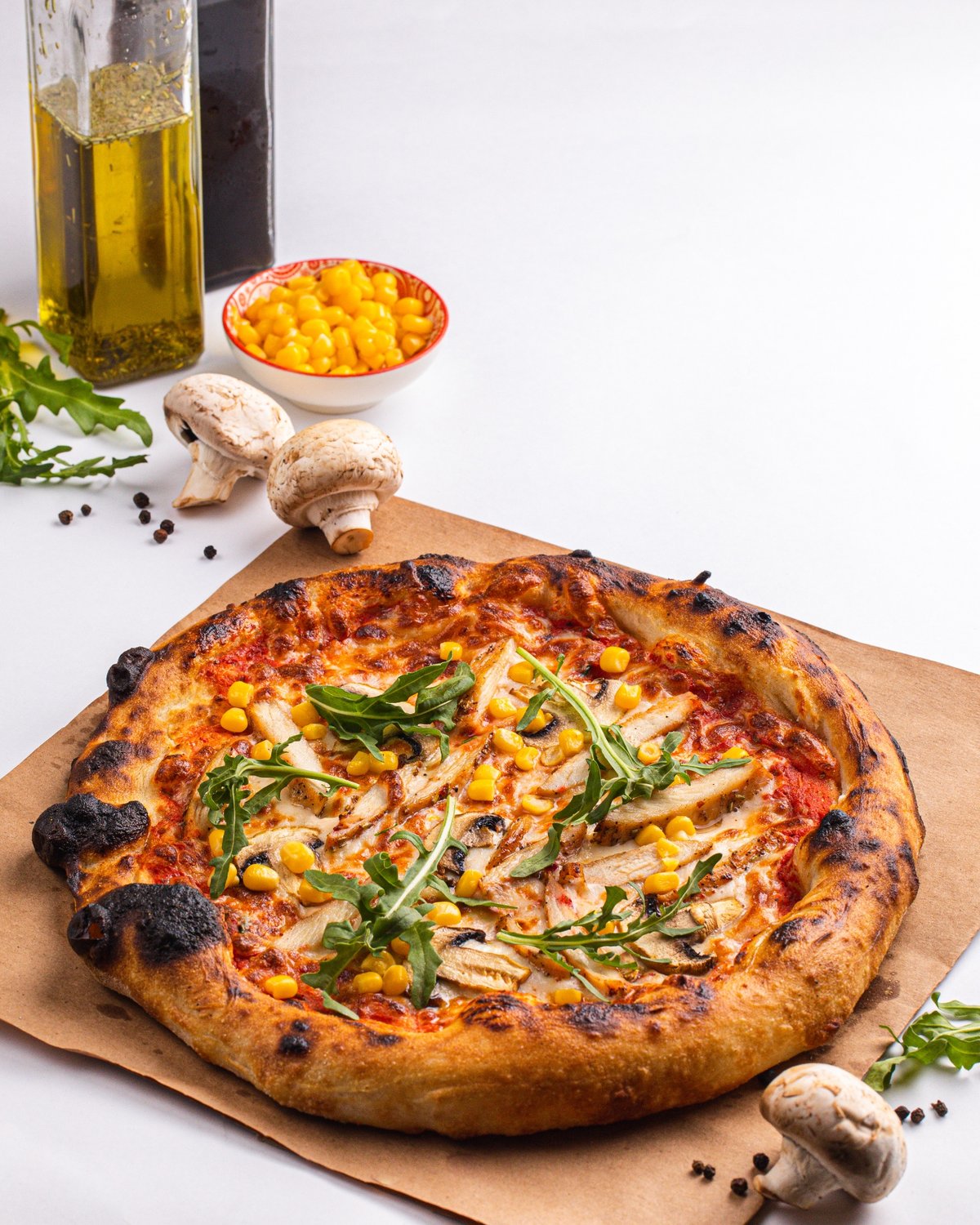 Fungi Con Polo Pizza
