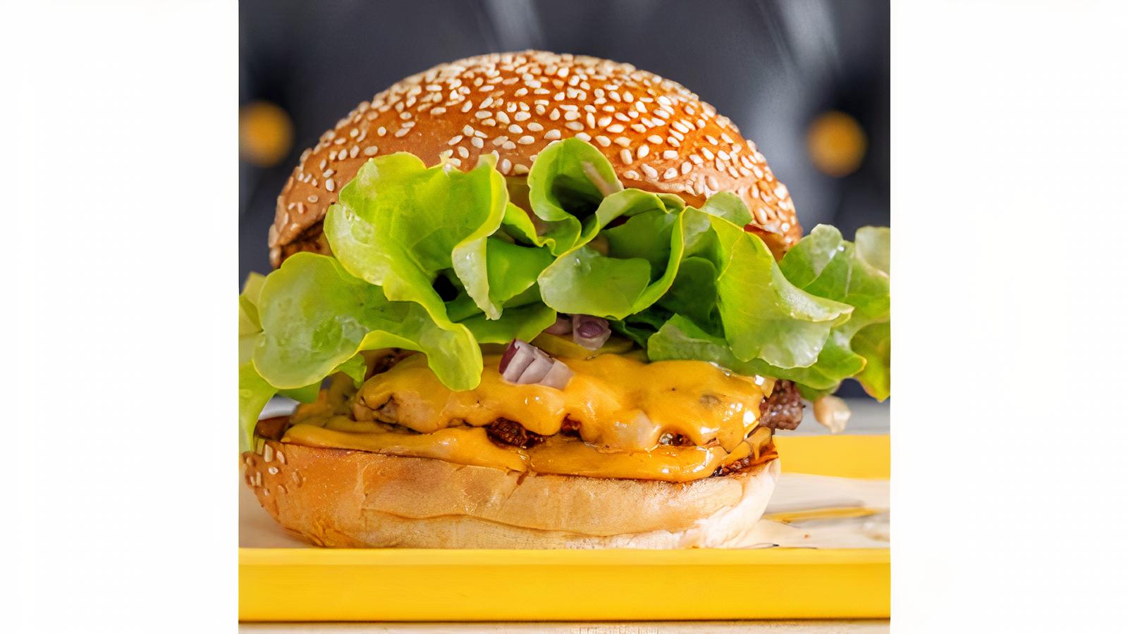 Double traditional cheeseburger