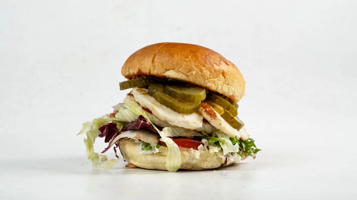 Cheesy vegetarian burger