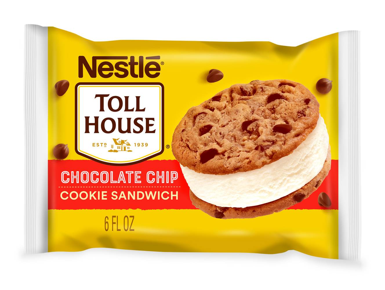 Toll House Frozen Dairy Dessert Cookie Sandwich, Chocolate Chip (6 fl oz)