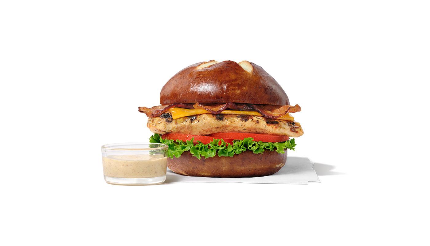 Pretzel Cheddar Club Sandwich w/ Grilled Filet Meal