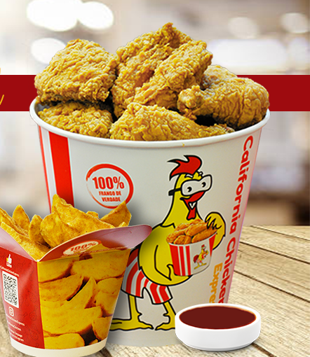 Balde com 9 Pedaços mais Cáli Fritas mais 1 Coca-Cola 1 Litro
