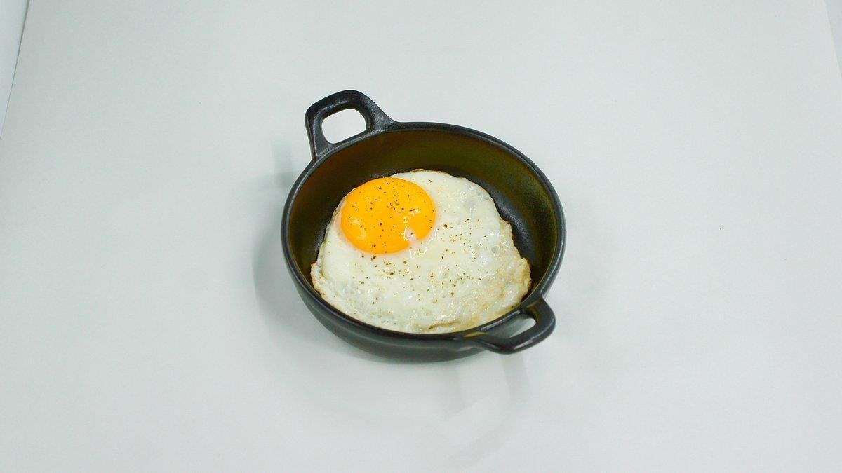 Extra fried poached egg