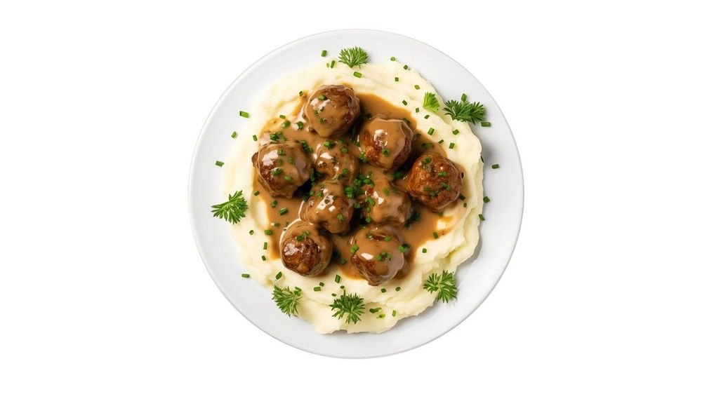 Geflügelfleischbällchen mit Beilage