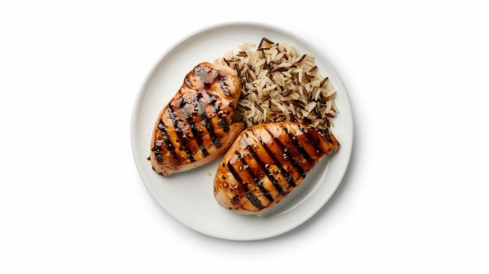 Teriyaki Chick'n Steak mit Beilage