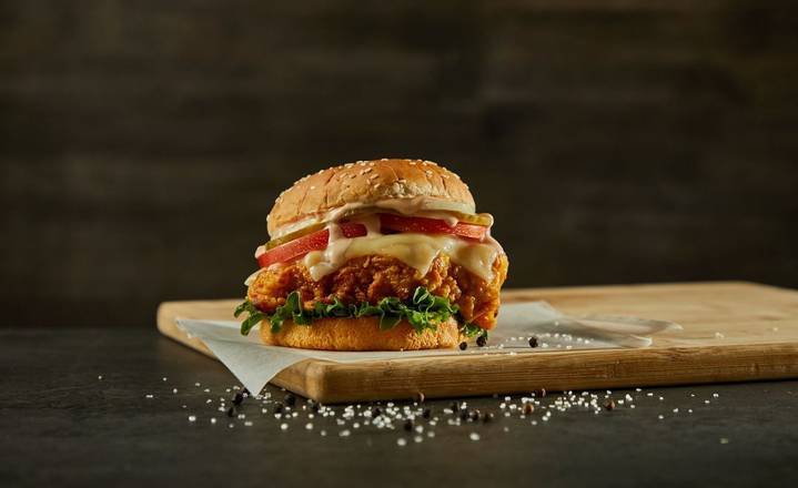 Crispy fried chicken sandwich