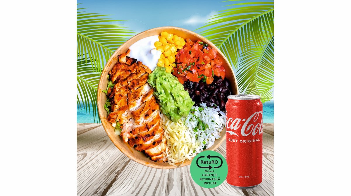 Meniu Chicken Protein Box + Coca Cola 330 ml