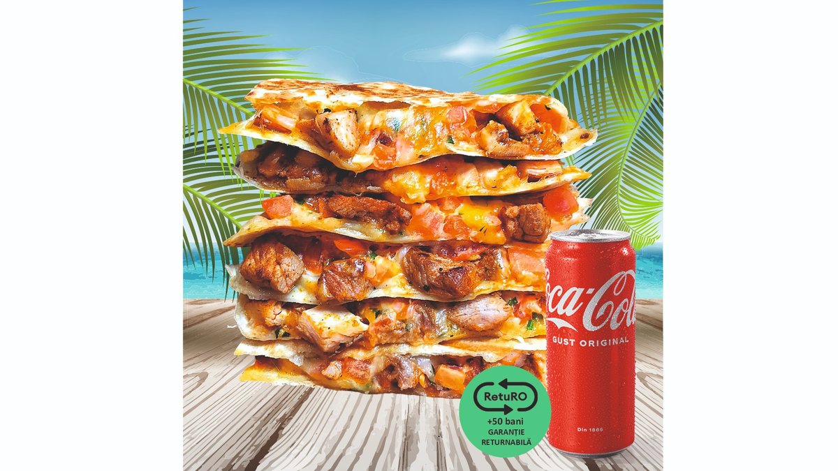 Quesadilla pui grill + Coca-Cola