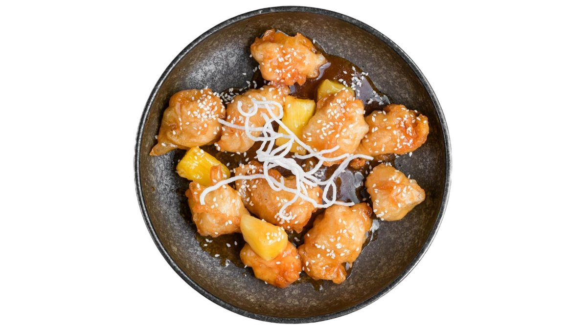 Carne de pui în sos dulce-acrișor cu ananas (340 g)