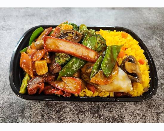 C3 Pork with Mixed Vegetables 杂菜叉烧