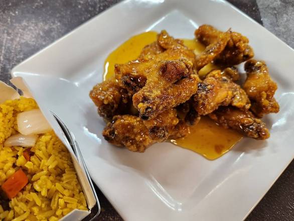 Honey Lemon Wings (10 pcs) with Beef Fried Rice 蜜柠檬鸡翅/牛饭