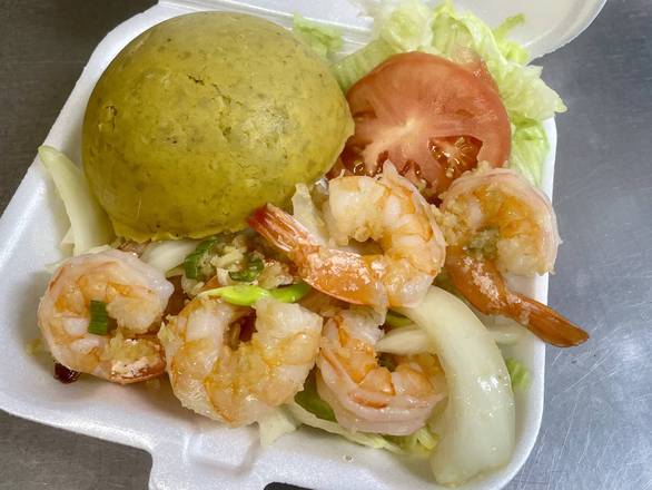 Camarones Ajillo solo Mofongo