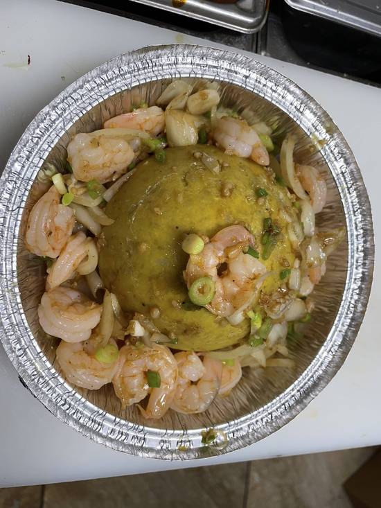 Mofongo Relleno Camarón al Ajillo