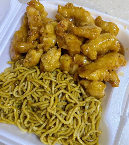 Lomein orange chicken