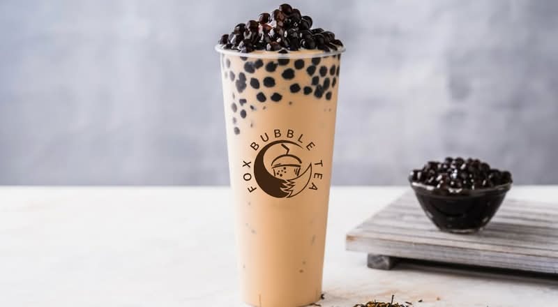 brown sugar milk tea with tapioca