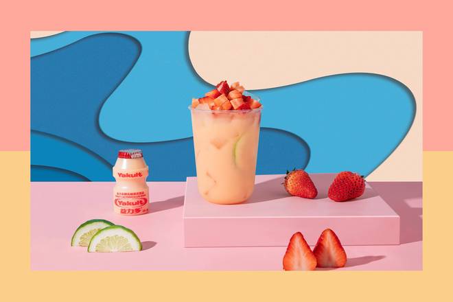 Strawberry Yakult With Crystal Boba