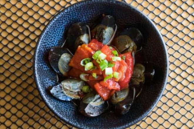 Century Egg with Roasted Peppers (vt)