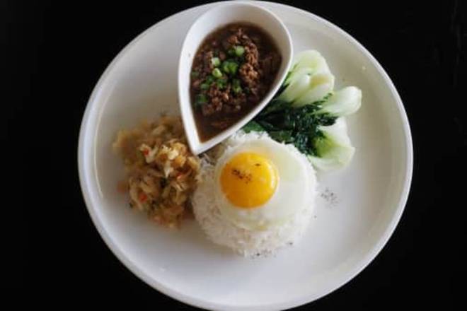 Lu Rou Fan Braised Minced Pork Rice Bowl, Bok Choy