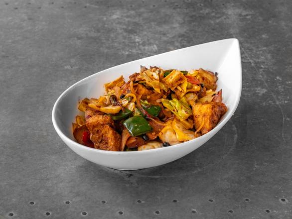 Three Styles Spicy Tofu Medley with Seasonal  Vegetables - Family Style (vg)