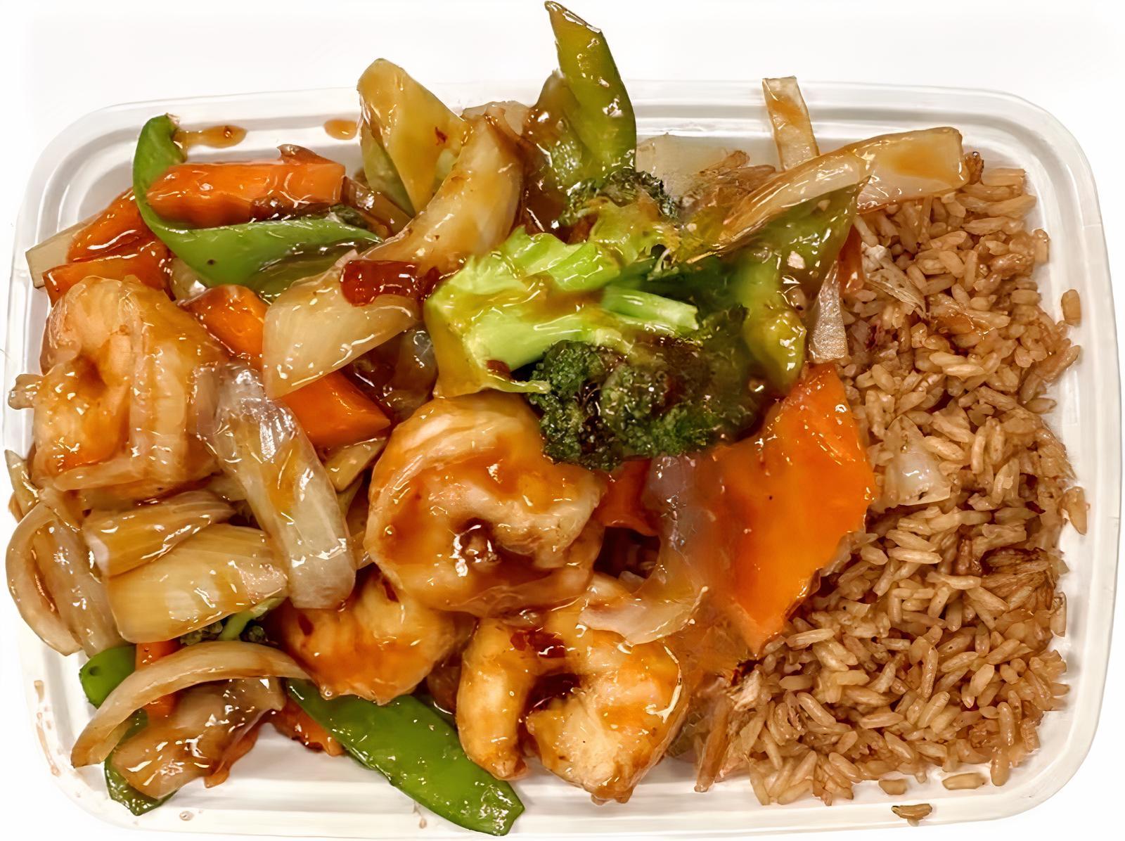 C19. Shrimp with Garlic Sauce Combo/ 鱼香虾