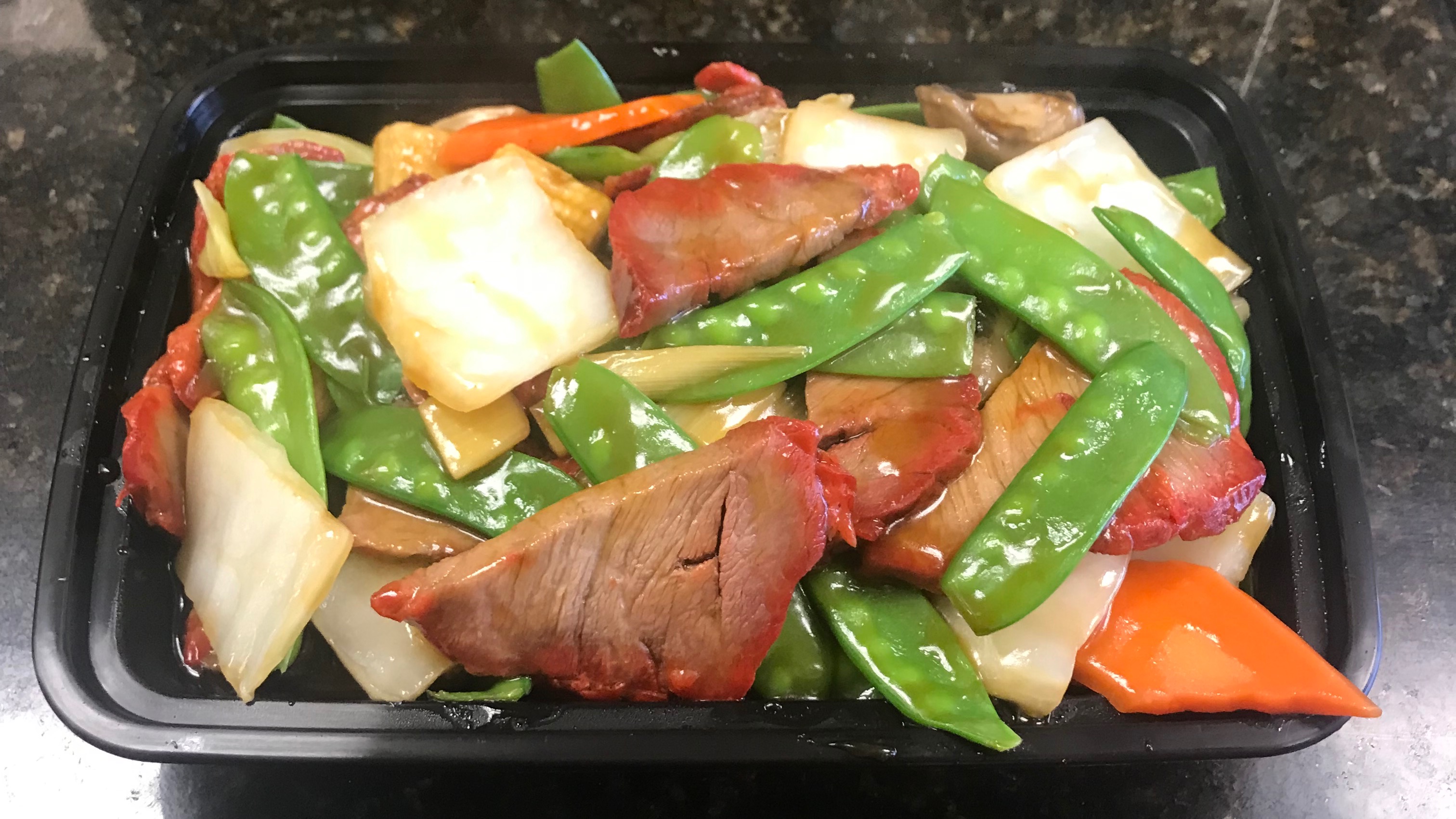 58.  Roast Pork with Snow Peas