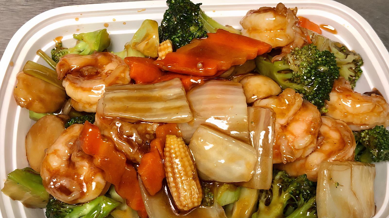 90. Shrimp with Mixed Vegetables